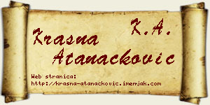 Krasna Atanacković vizit kartica